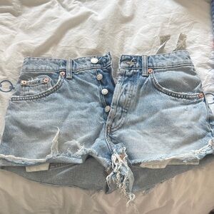Zara Light Blue Distressed Jean Shorts size 2